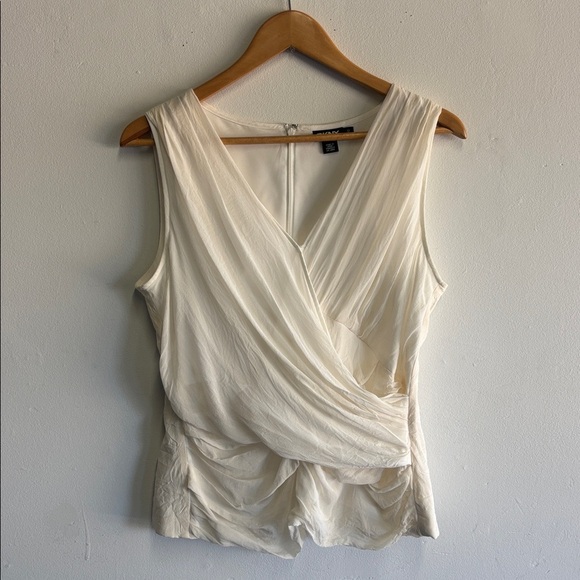 Dkny Tops - DKNY Silk Draped Faux Wrap Sleeveless Top EUC 12
